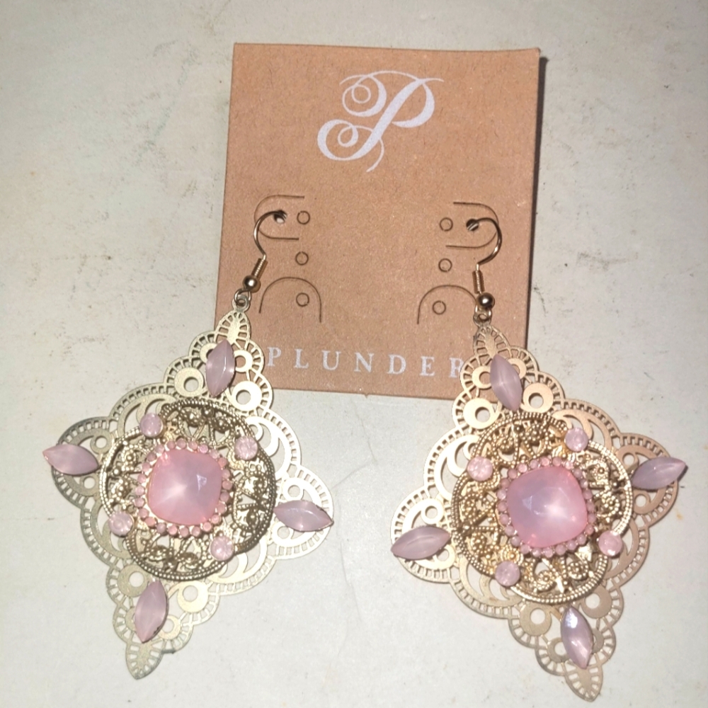 Plunder earrings gold pink designs